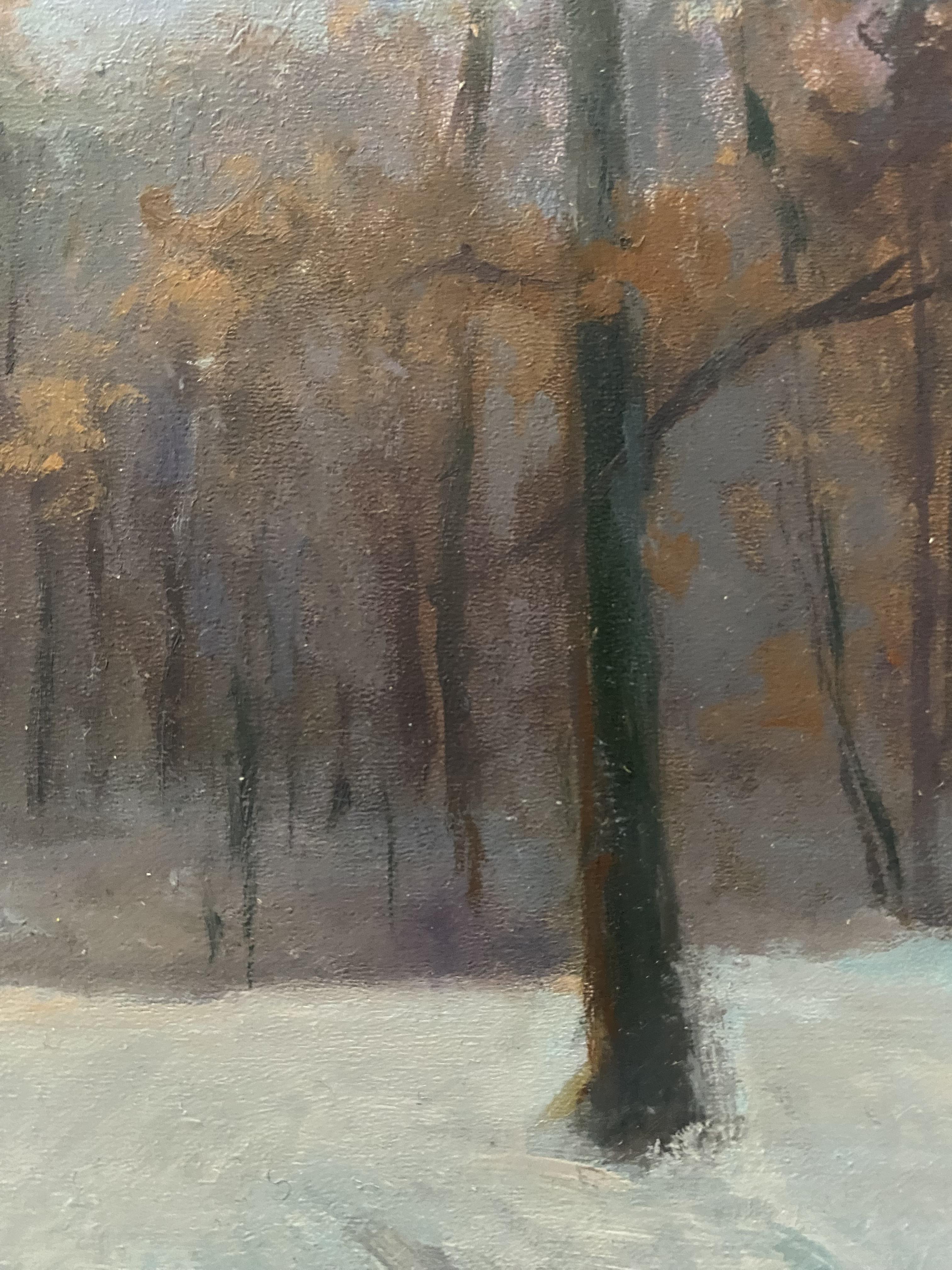 Ein nebliger Tag im Englischen Garten. Nature, kleines Kunstwerk. Herbstliche Landschaften im Angebot 4