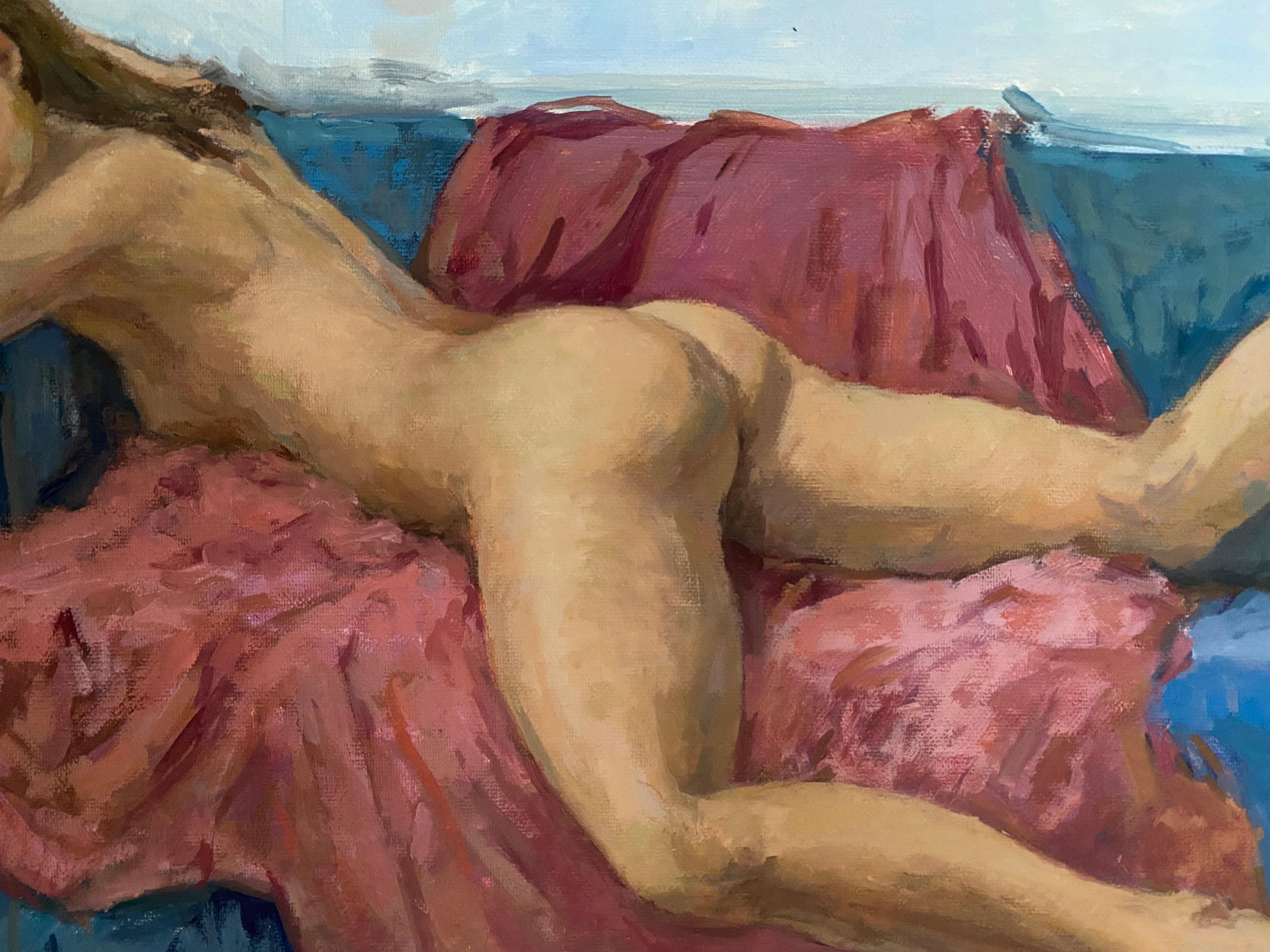 Nude, oil painting, oil on canvas, impressionistic, live model For Sale 2