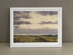 Horizonte tranquilo Paisaje impresionista pintura al óleo sobre lienzo bellas artes tradición