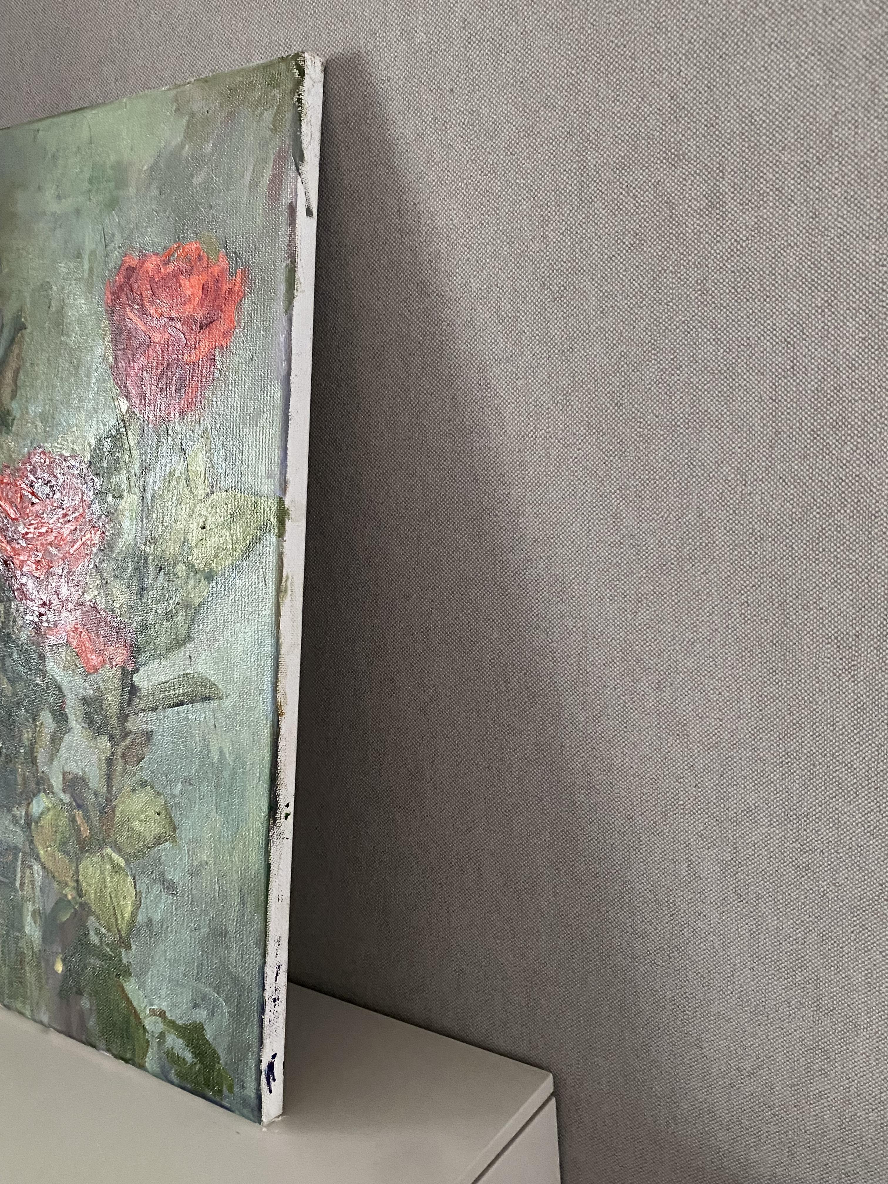 Rot in Progress. Impressionistische Blumenkunst, Zeitgenössische Kunst, Rosenstillleben im Angebot 3