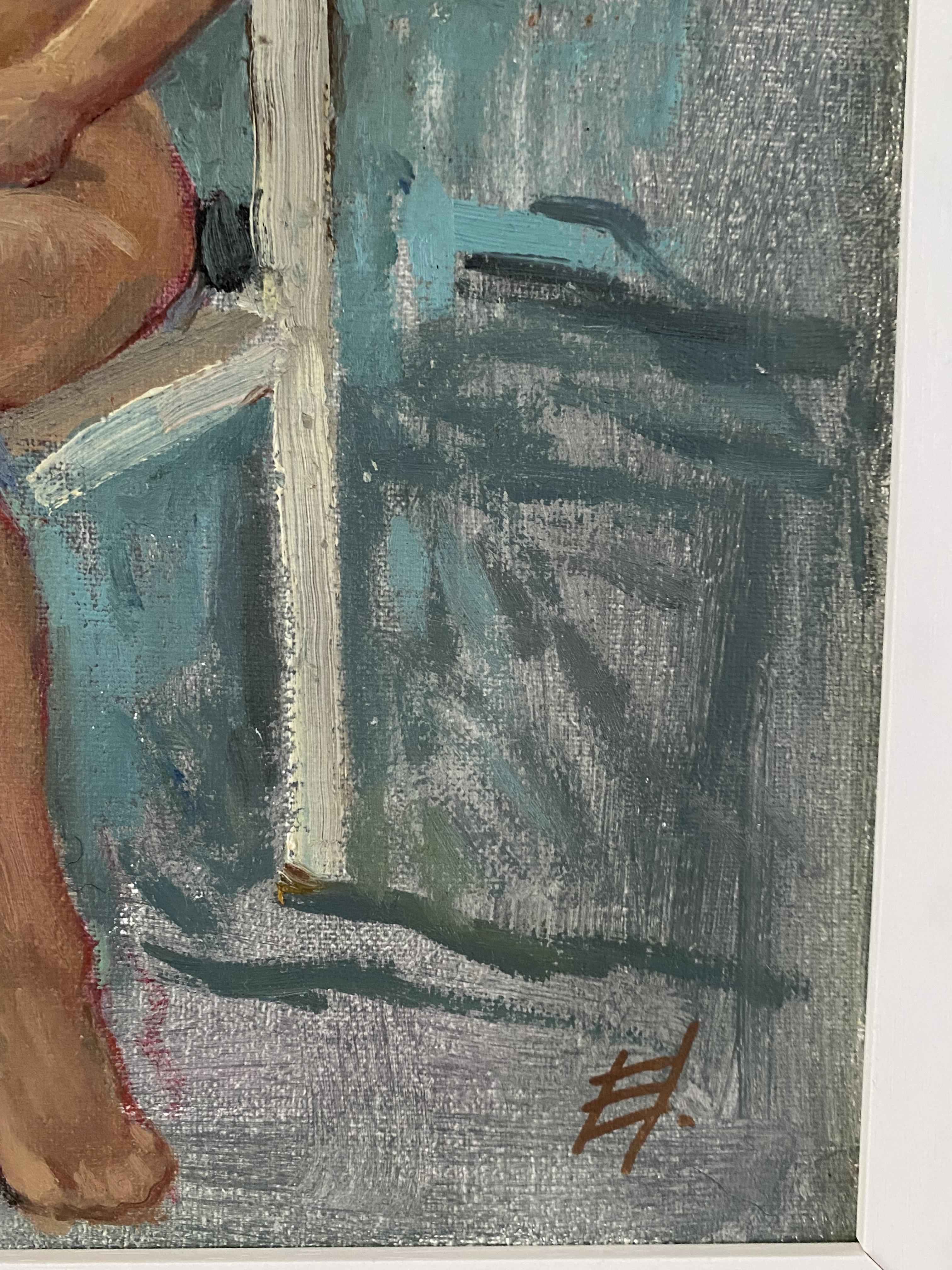 Nu assis Peinture à l'huile originale femme figure. Les nus sur tous les supports en vente 1