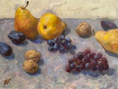 Still life with fruits nature morte oil painting traditional Impressionism art