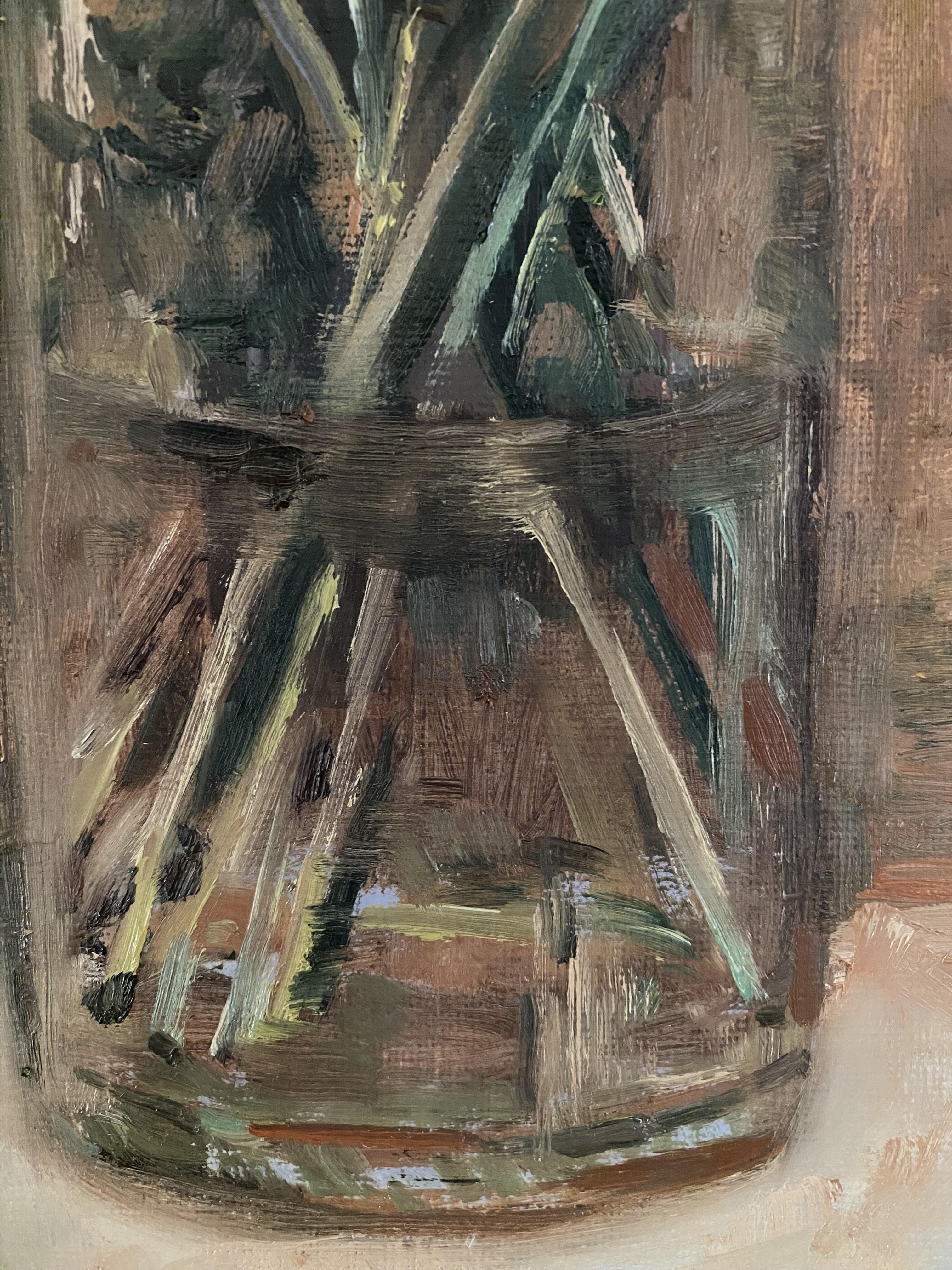 Stillleben mit Gerbera und Rosen Öl auf Leinwand Impressionismus Kunst Blumen im Angebot 3