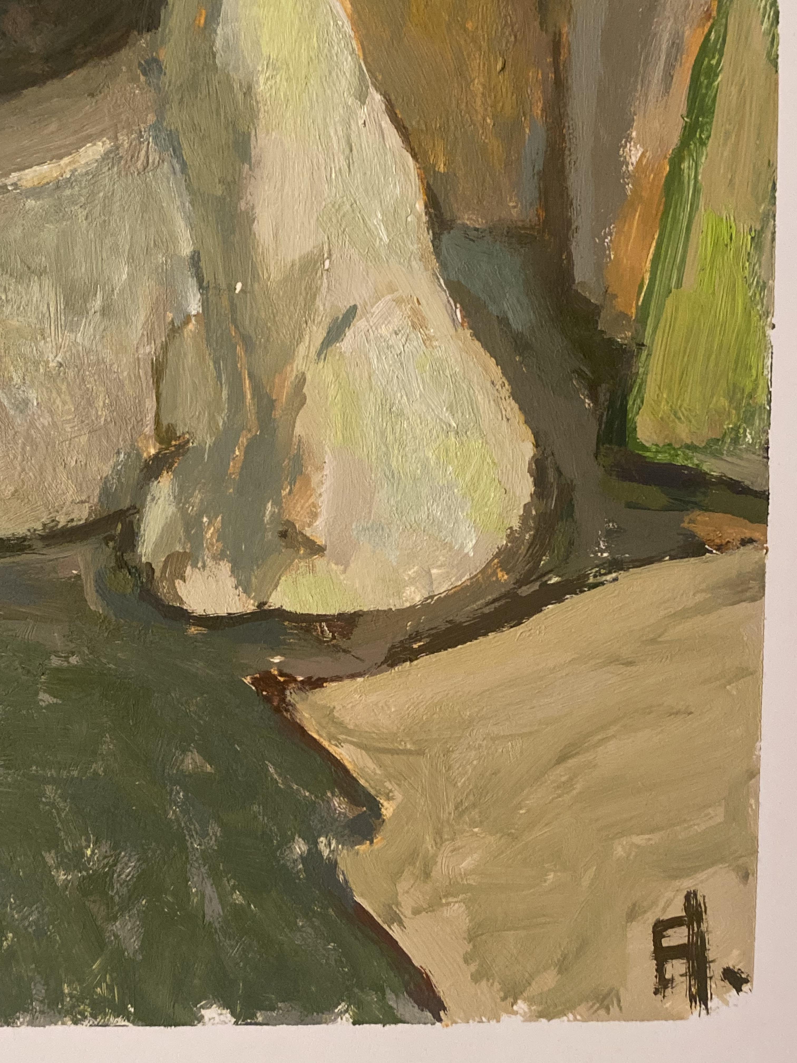 Stilleben mit Porzellankatze stillleben ölgemälde impressionismus zeitgenössisch im Angebot 1