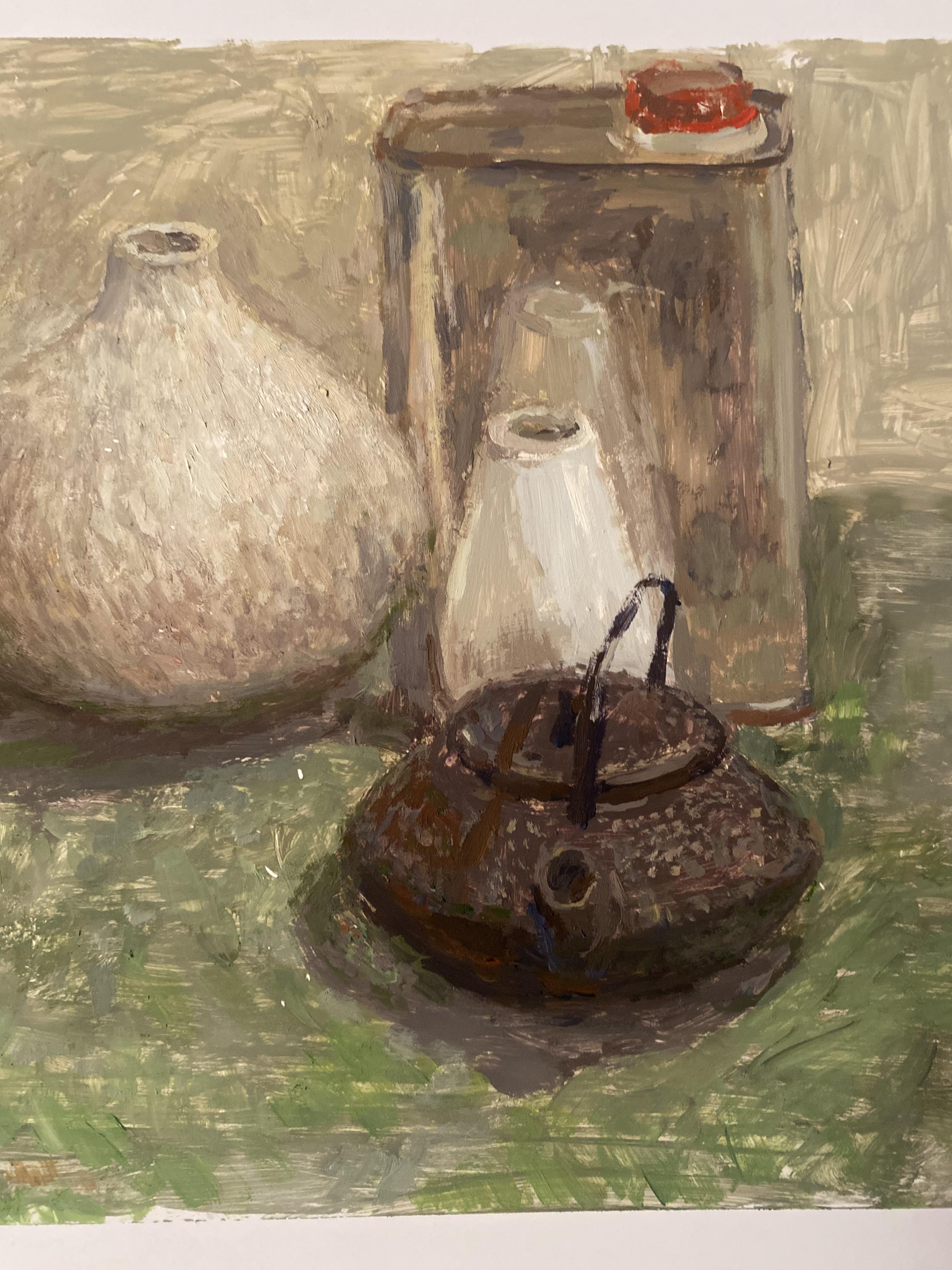 The Weight of Simple Things, still life, oil on paper, impressionism (Impressionismus), Painting, von Elena Bulatova