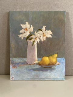 Trois fleurs, deux poires