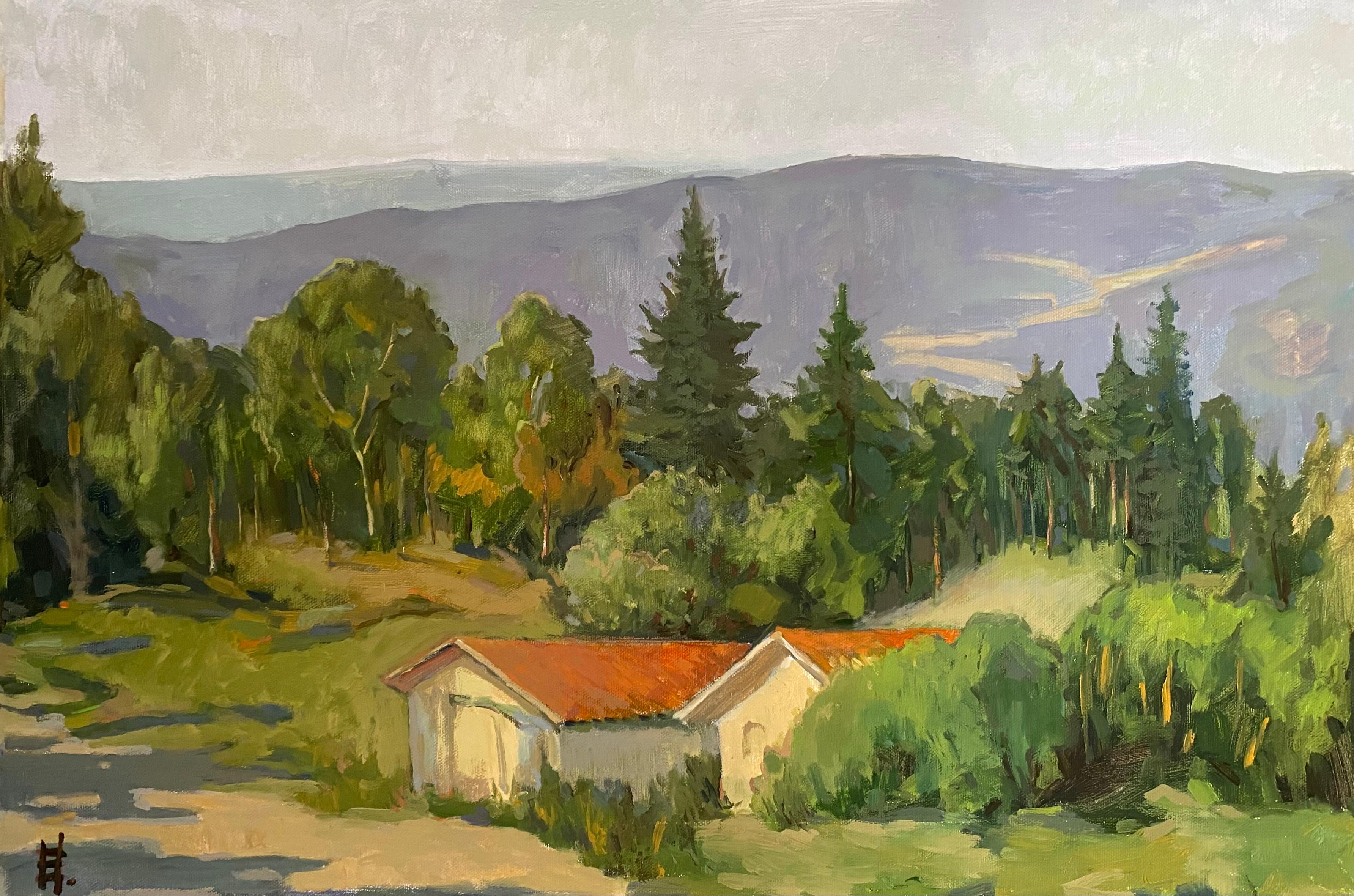Elena Bulatova Landscape Painting - Uetliberg Hillside