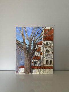 „Whispers of shadows“ oil painting, landscape, Impressionism, nature, three