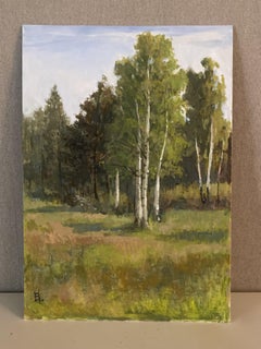 Whiting Morning. Paesaggio, pittura a olio, realismo, verde, nature, alberi