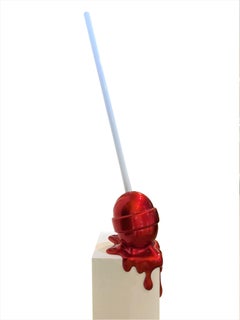 Cherry Red Corner Drip Lollipop