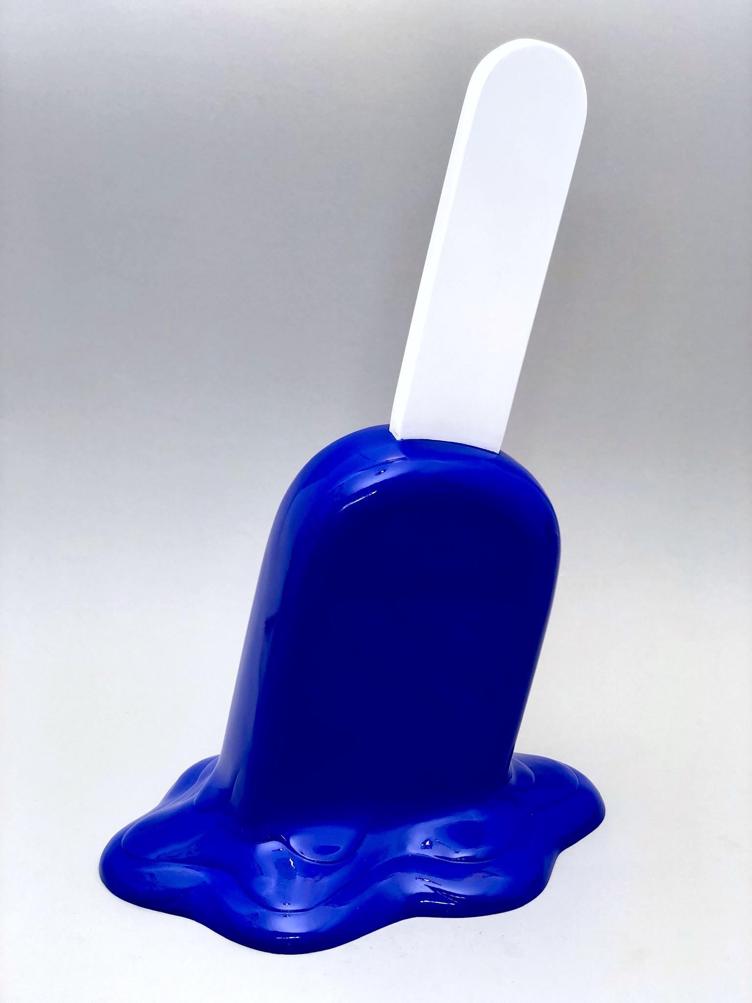 Deep Blue Medium Popsicle - Sculpture by Elena Bulatova