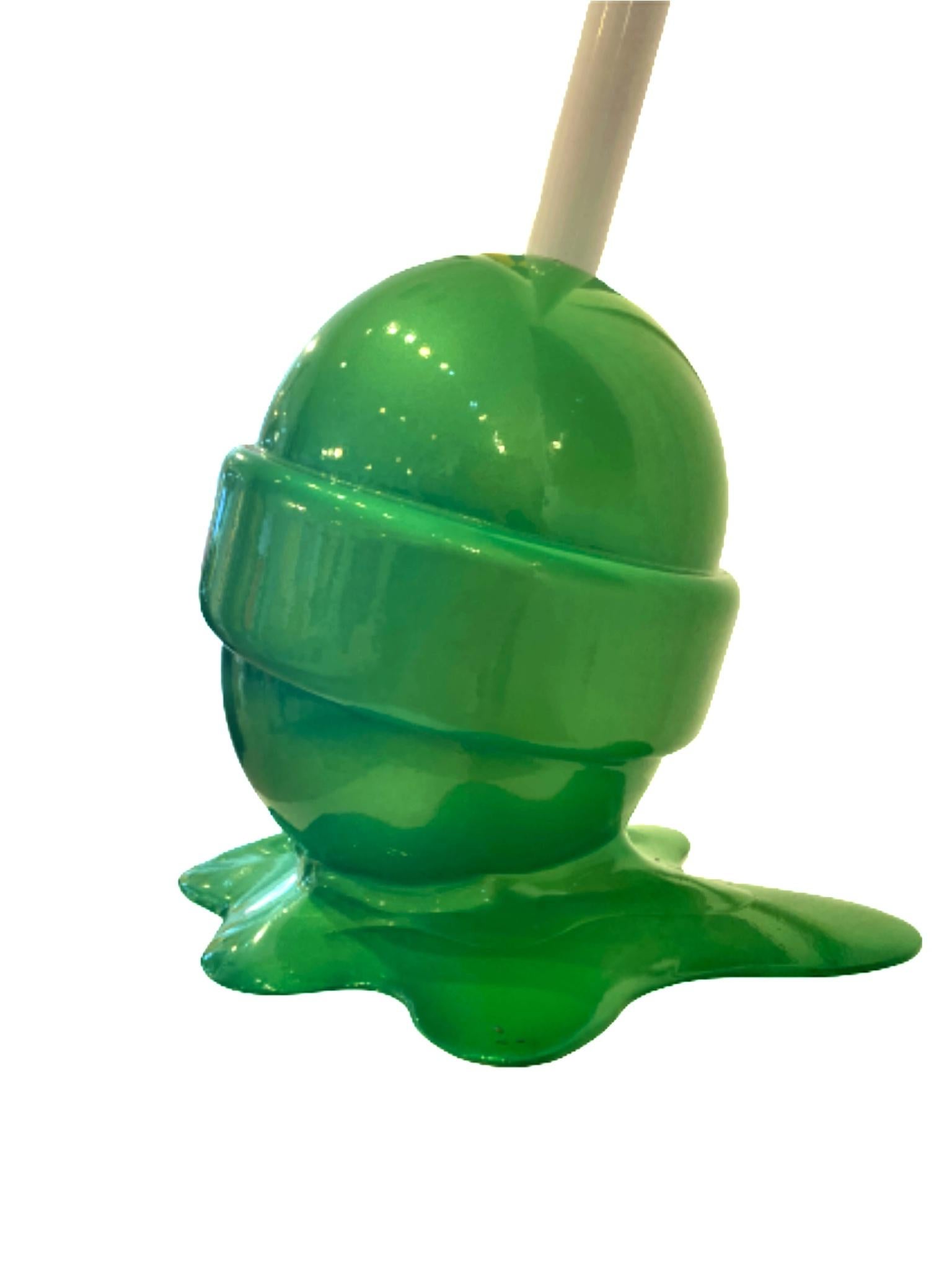 Green Flat Medium Lollipop - Sculpture by Elena Bulatova