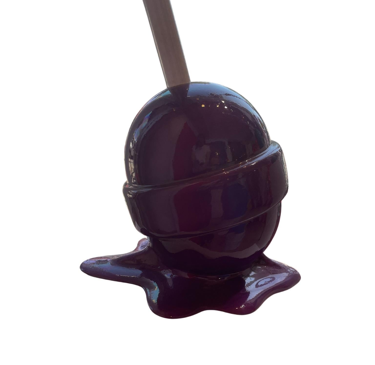 Purple Flat Medium Lollipop - Sculpture by Elena Bulatova