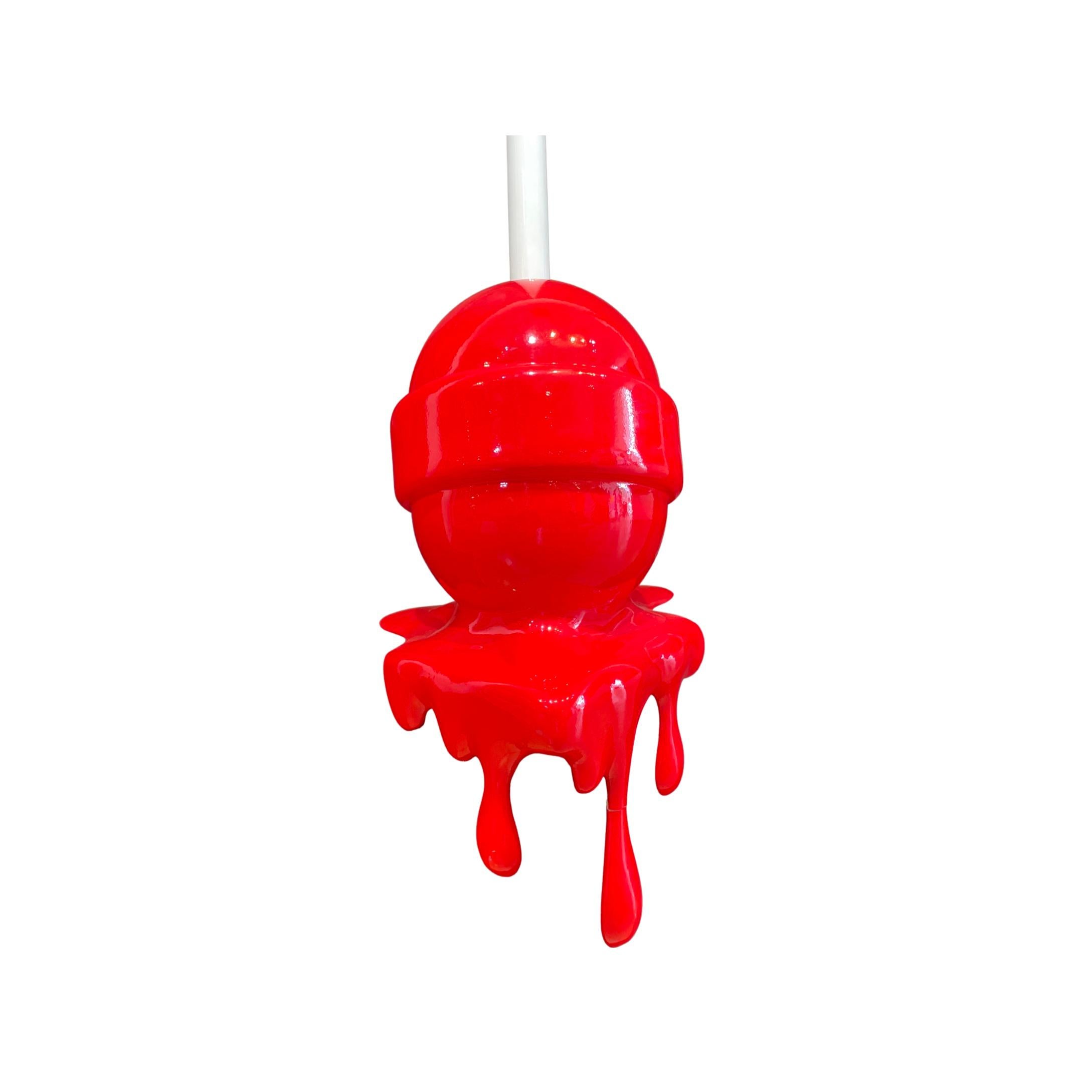 Elena Bulatova Figurative Sculpture - Red Corner Drip Lollipop
