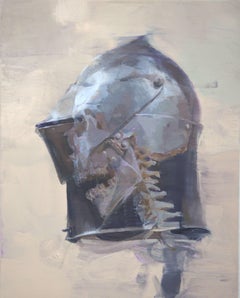 "Don't Panic" (2025) Still-Life of Medieval Armor, Oil Painting