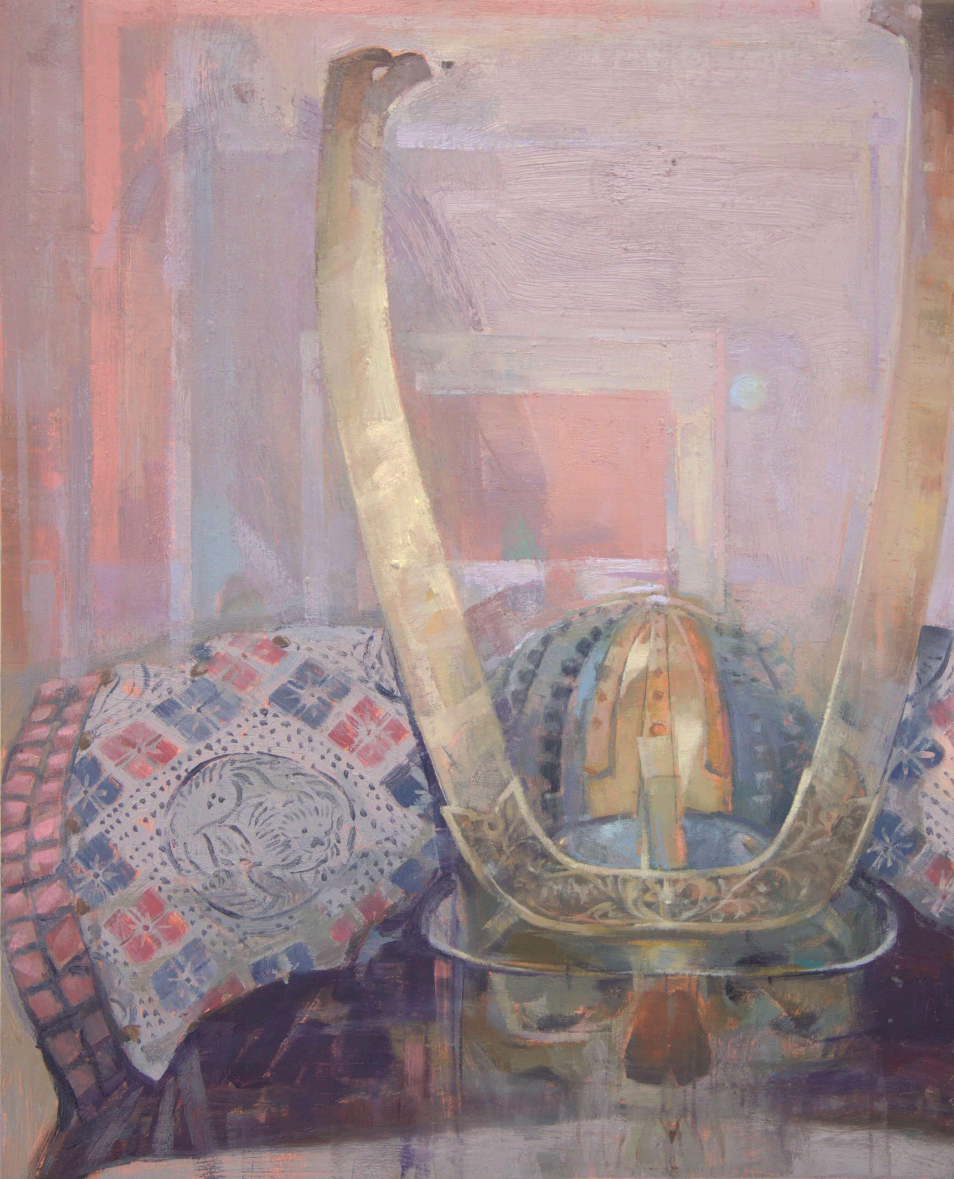 "Gate Keeper" (2024) - Realist Japanese Armor Still-Life Oil Painting