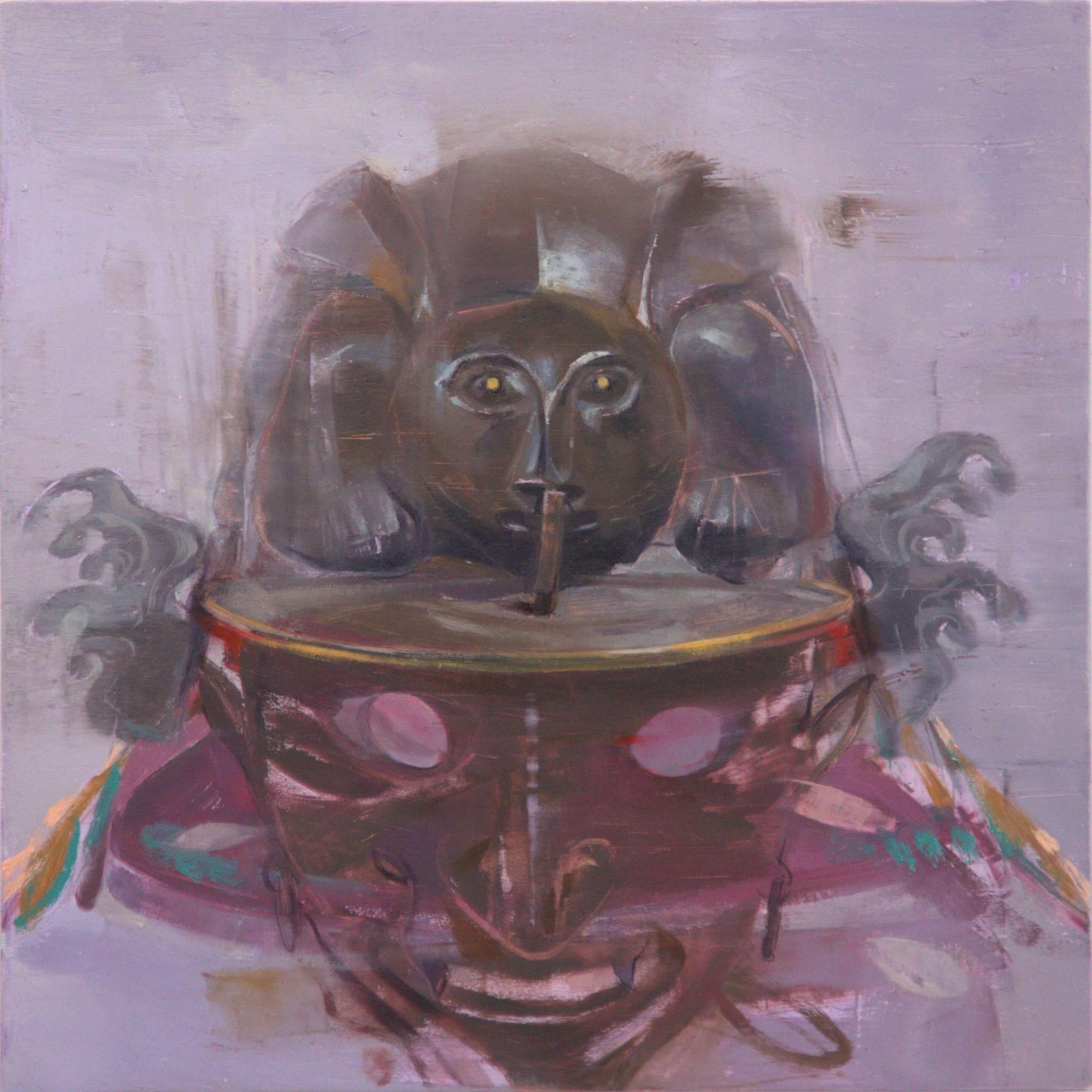 "Kawari Kabuto" (2024) - Realist Japanese Armor Still-Life Oil Painting