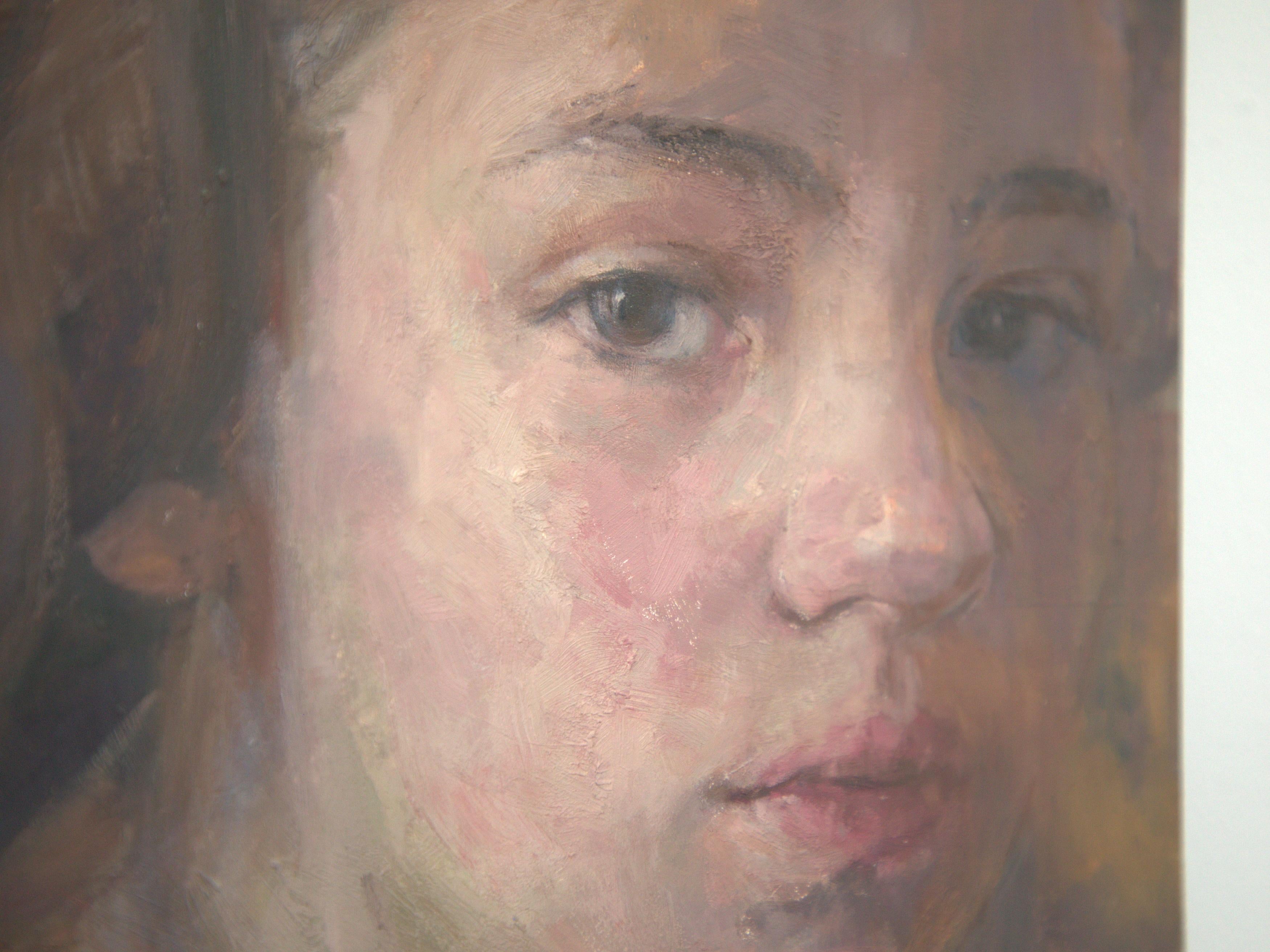 « Laura » (2021) - Peinture originale de portrait d'Elena Burykina en vente 3