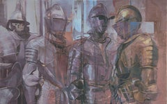 "Parley (Diptych)" (2025) Still-Life of Medieval Armor, Oil Painting