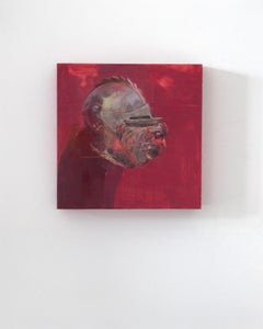 "Red Rooster" (2023) - Medieval Armor Still-Life Oil Painting