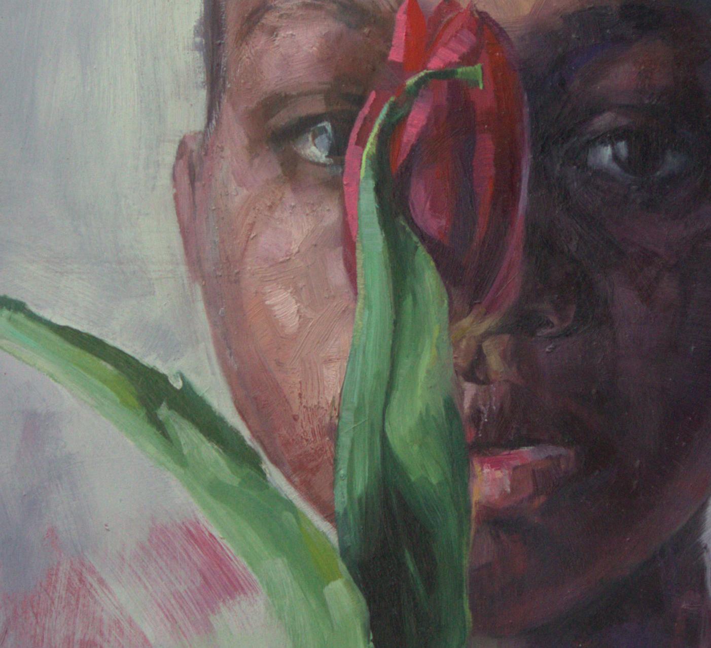 Elena Burykina Still-Life Painting - "The Last Tulip II, " Oil painting