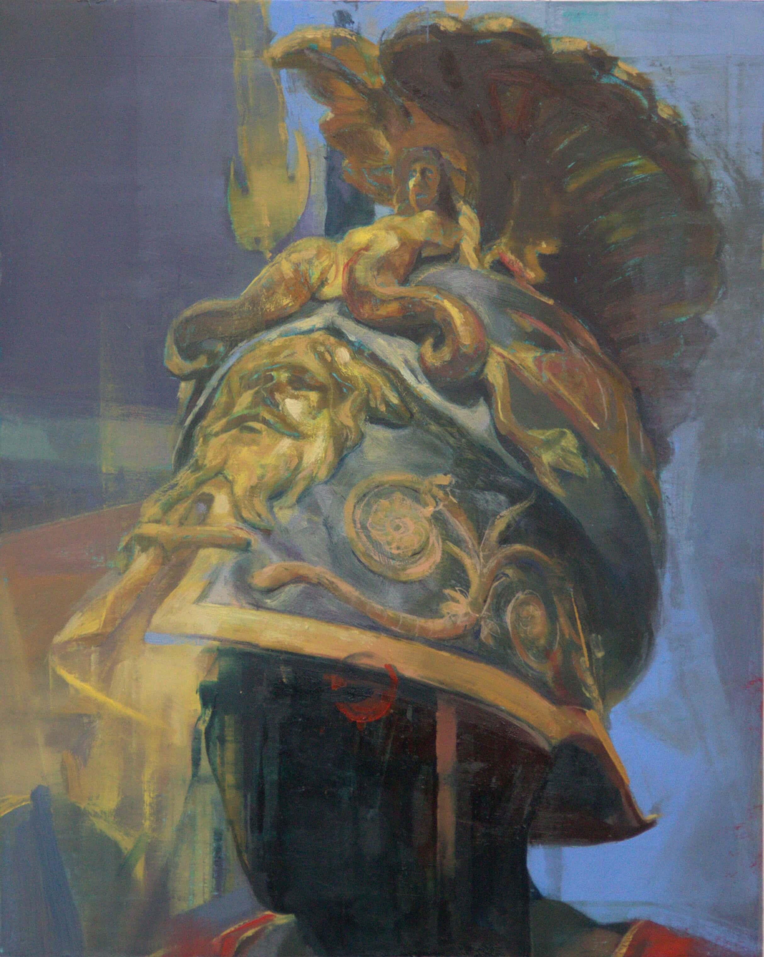 "Under the Mermaid Spell" (2025) Still-Life of Medieval Armor, Oil Painting