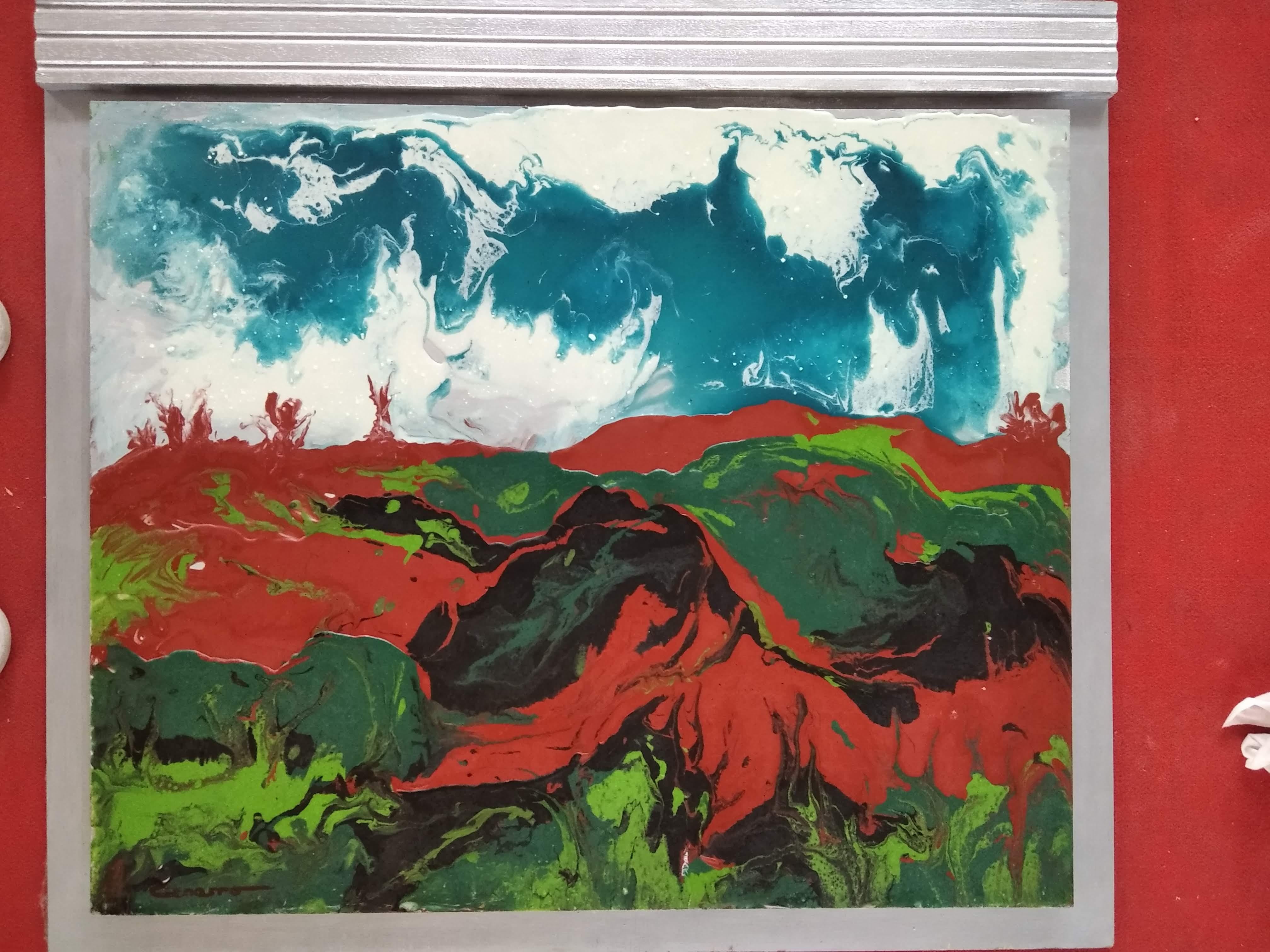 Vibracin (Abstrakt), Painting, von Elena Cenarro 