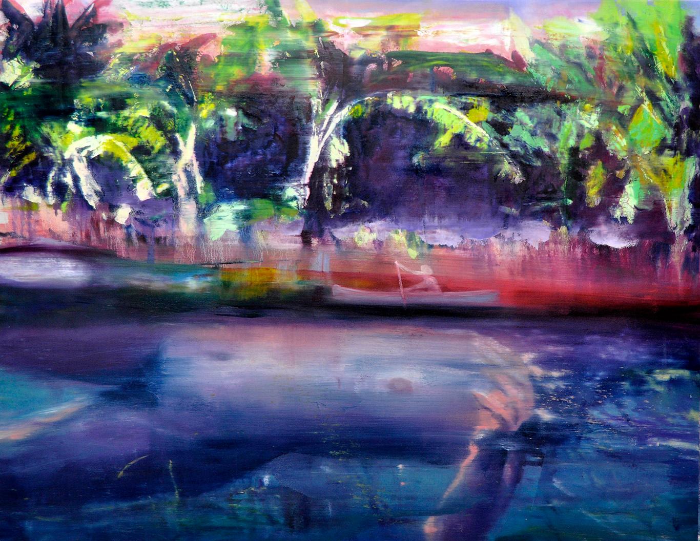  Elena Chestnykh Nude Painting – „Like Water in Water“ Figuratives Gemälde, Akt, Unterwasser, Ölgemälde 
