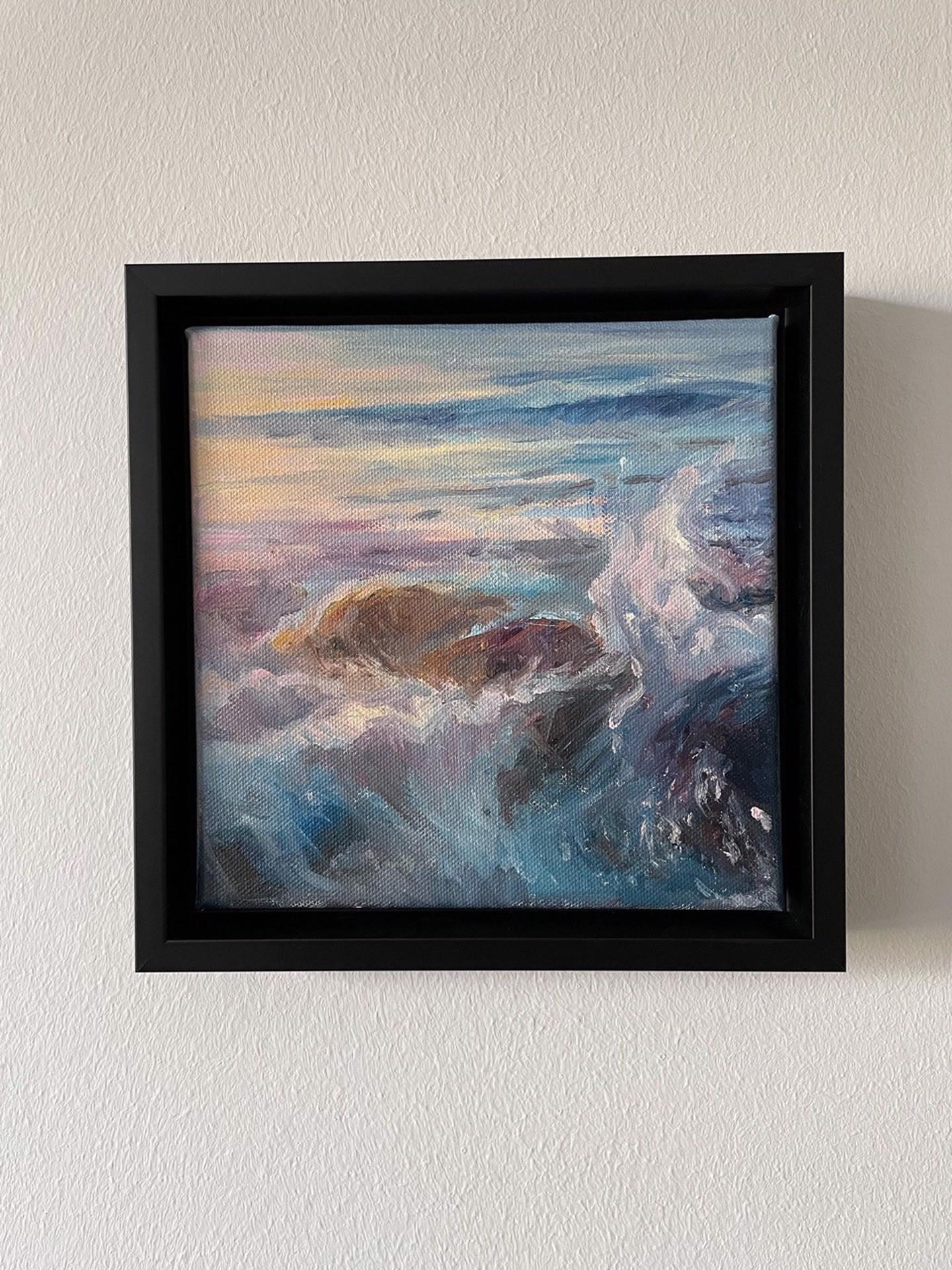 Aguas Danzantes I - Landscape Painting Gris de Elena Degenhardt