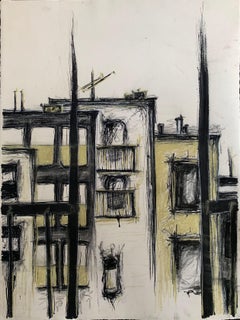 Used Brooklyn Fire Escape, Mixed Media on Paper