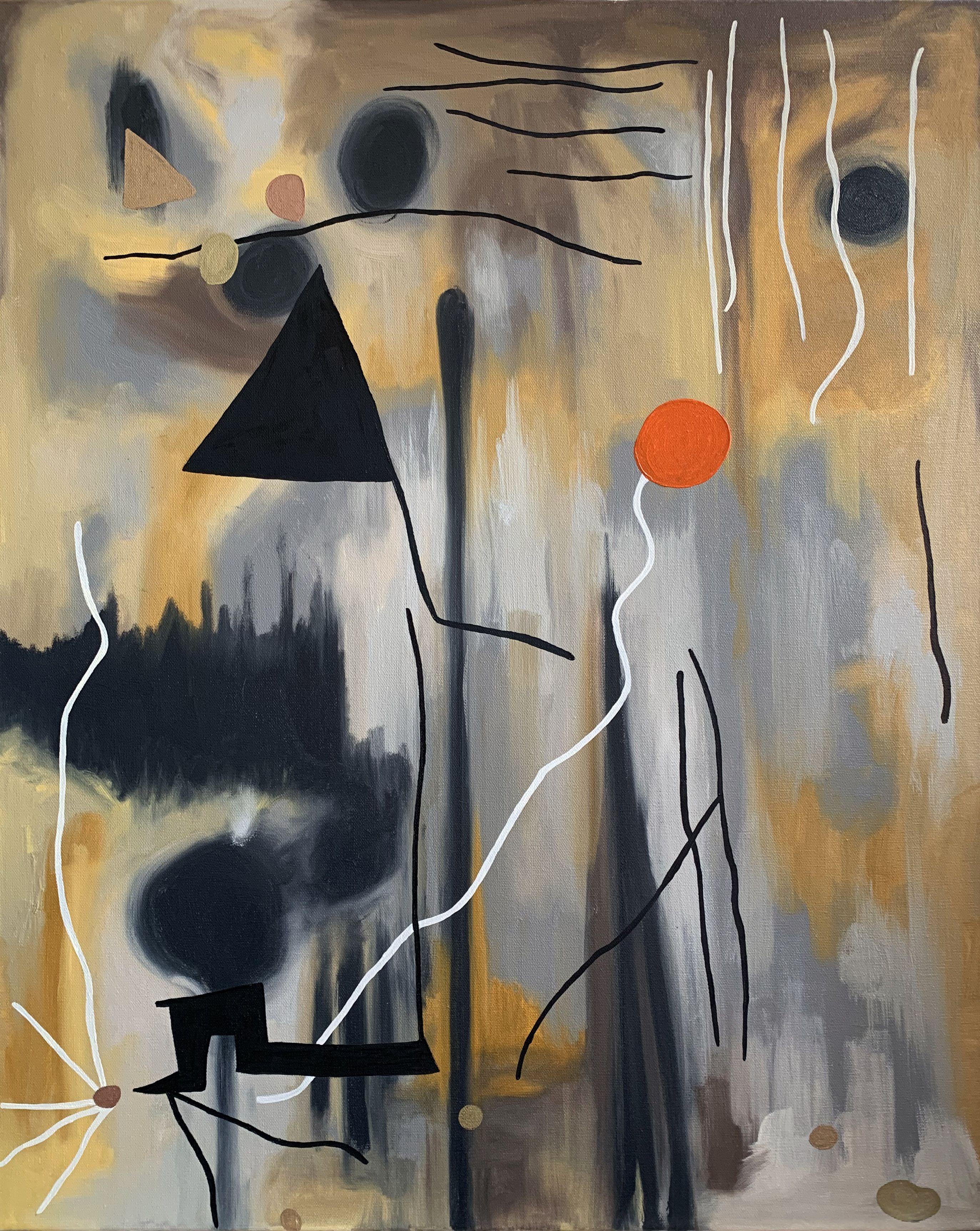 Created for the show "A Retro-ish Perspective" in June 2022, this piece is modeled after the original 1925 oil on canvas painting by Joan Miro.     He said it acts as "'a sort of genesis'â€”the amorphous beginnings of life". I relate to it in the