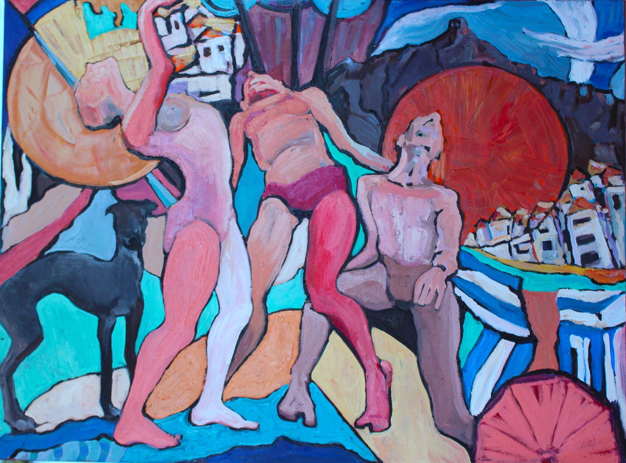 A3 Marbella, Pittura, Olio su tela - Painting di Elena Done