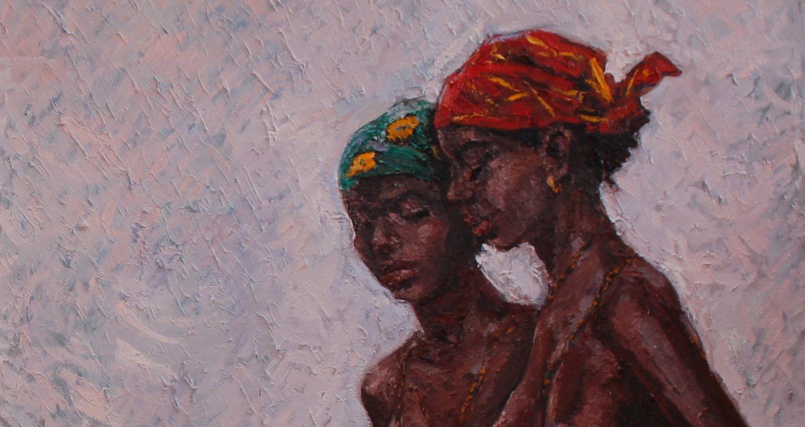 Bellezze nere II, Pittura, Olio su tela in vendita 1