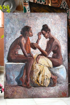 Black Beauties III ( Sisters ), Painting, Oil on Canvas