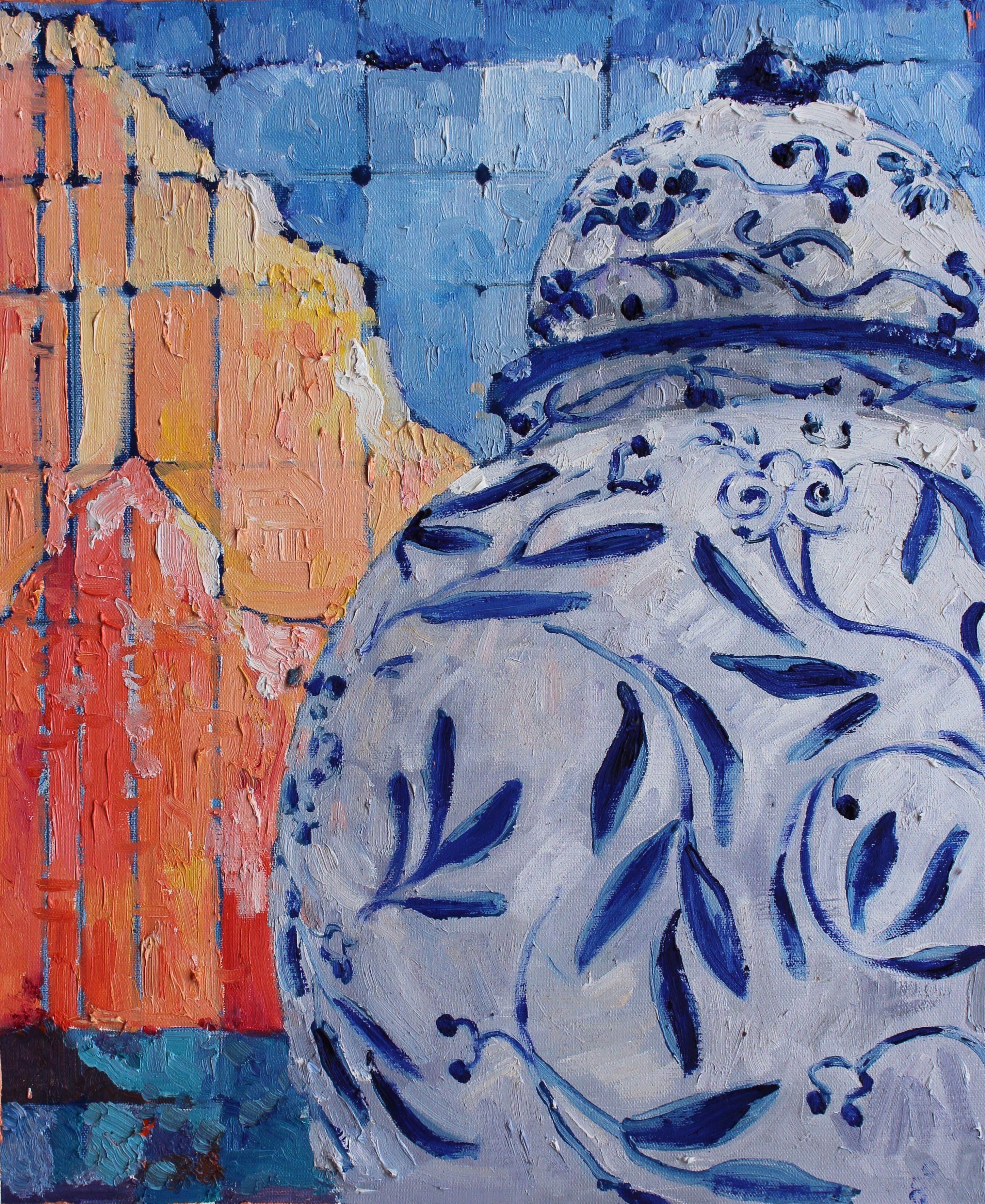 Bodies&Spaces -6, Gemälde, Öl auf Leinwand – Painting von Elena Done