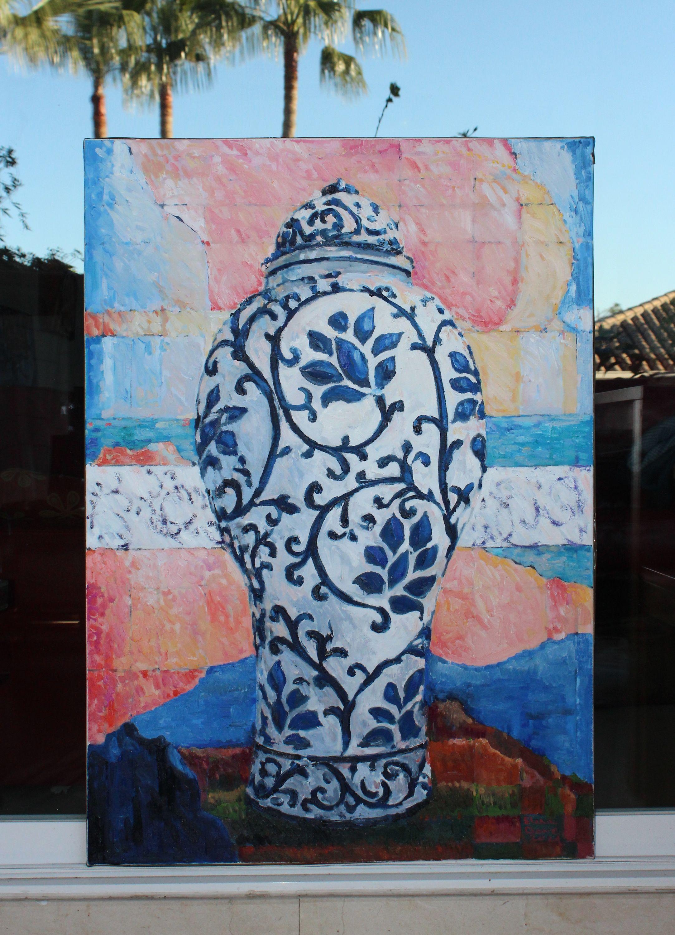 In queste serie esploro l'interazione tra l'individuo e l'ambiente fisico, tra la figura e lo sfondo, tra il tangibile e l'etereo. La Figura è rappresentata dal Vaso, ognuno con un ornamento unico ed elaborato, ma i paesaggi sono astratti,