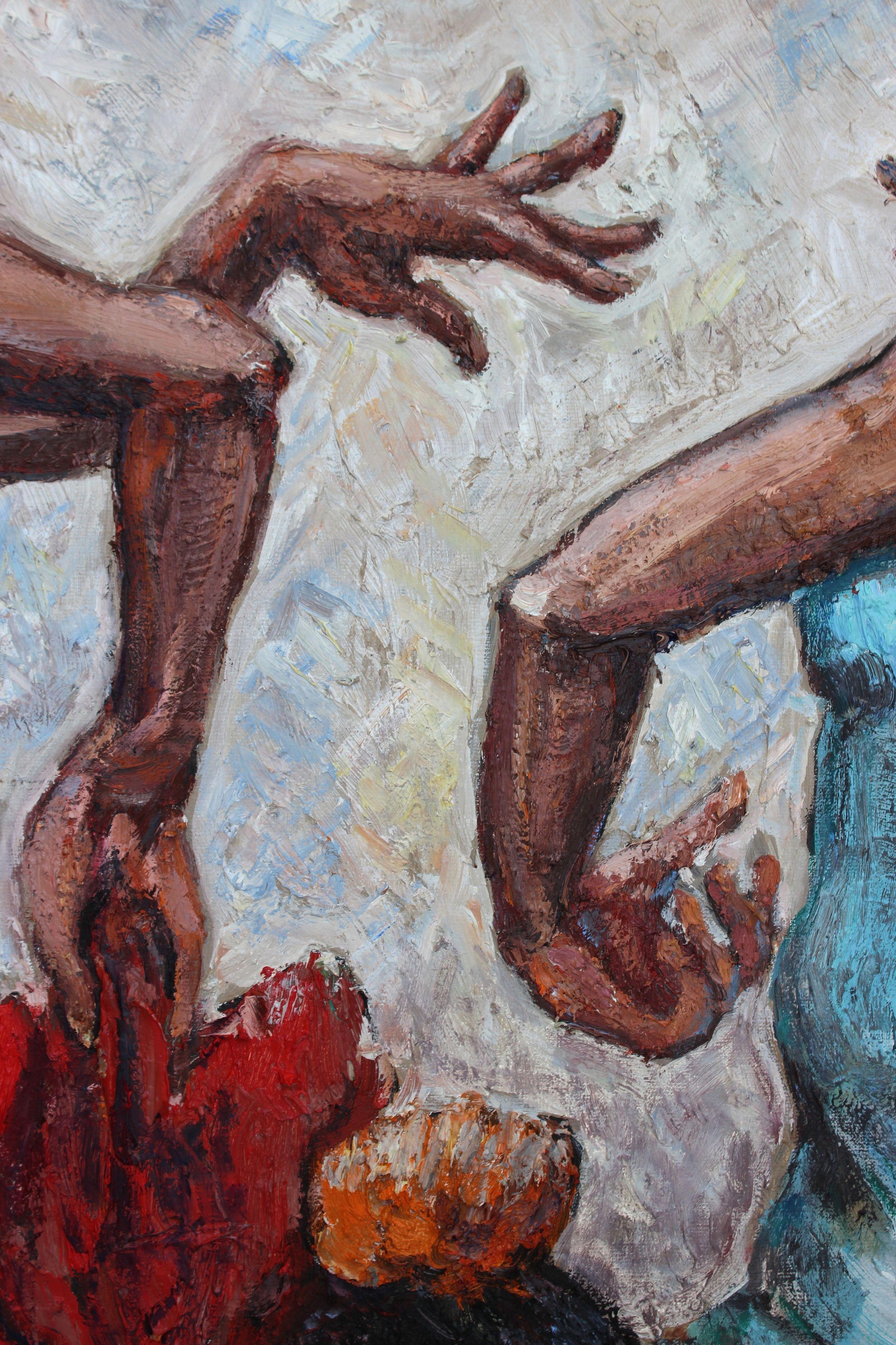 Si tratta di una composizione di tre ballerine di flamenco (Lurdes, Anastasia e Izabel) :: Pittura :: Impressionista :: Questo pezzo viene fornito con un certificato ufficiale di autenticità firmato dall'artista :: Pronto da appendere: Yes ::