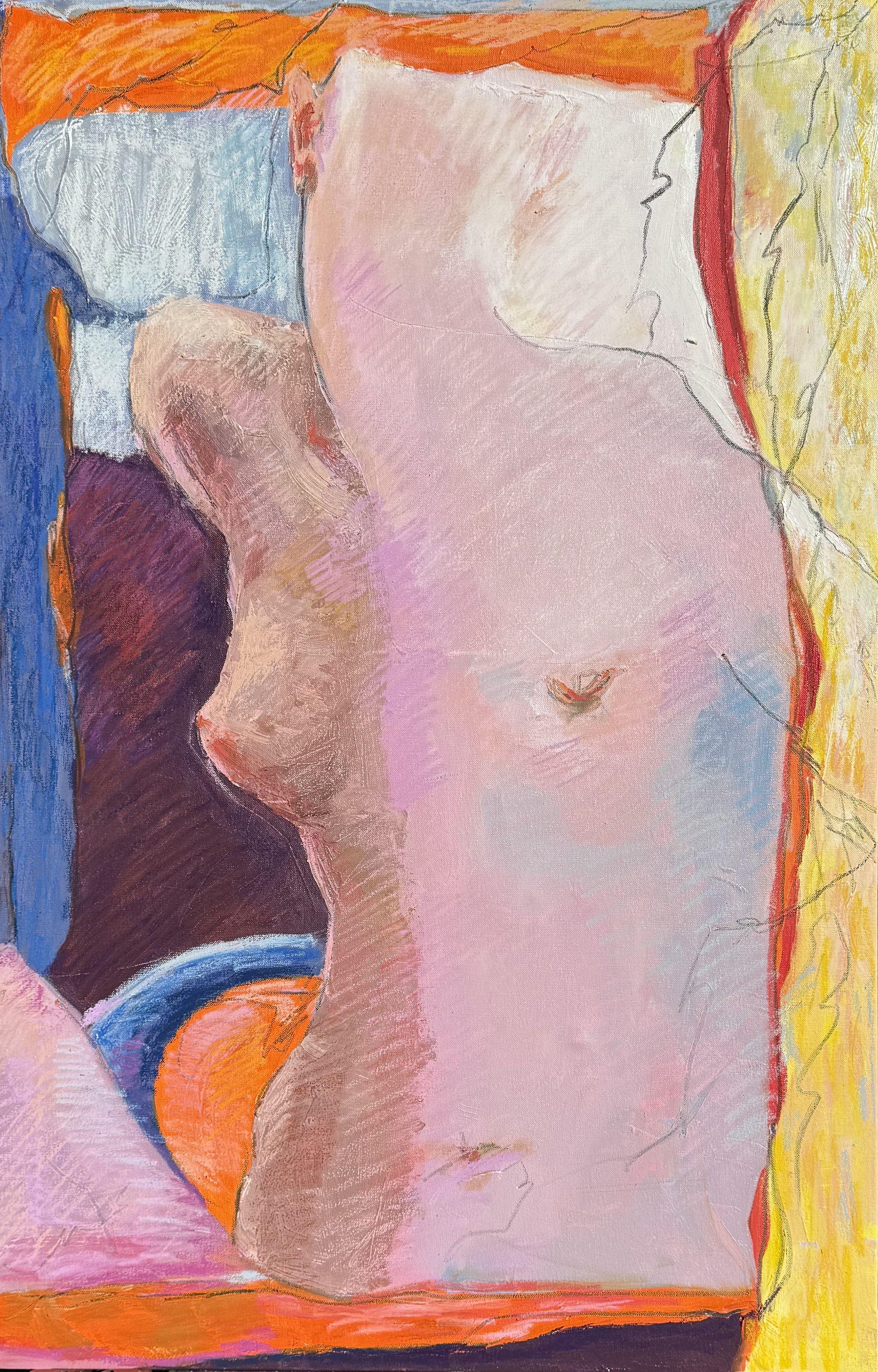 Abstract Painting di Elena Done - LA VERTICALE, Pittura, Pastelli su tela