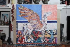 "The wings will bring you home" or Pegasus III, Painting, Oil on Canvas