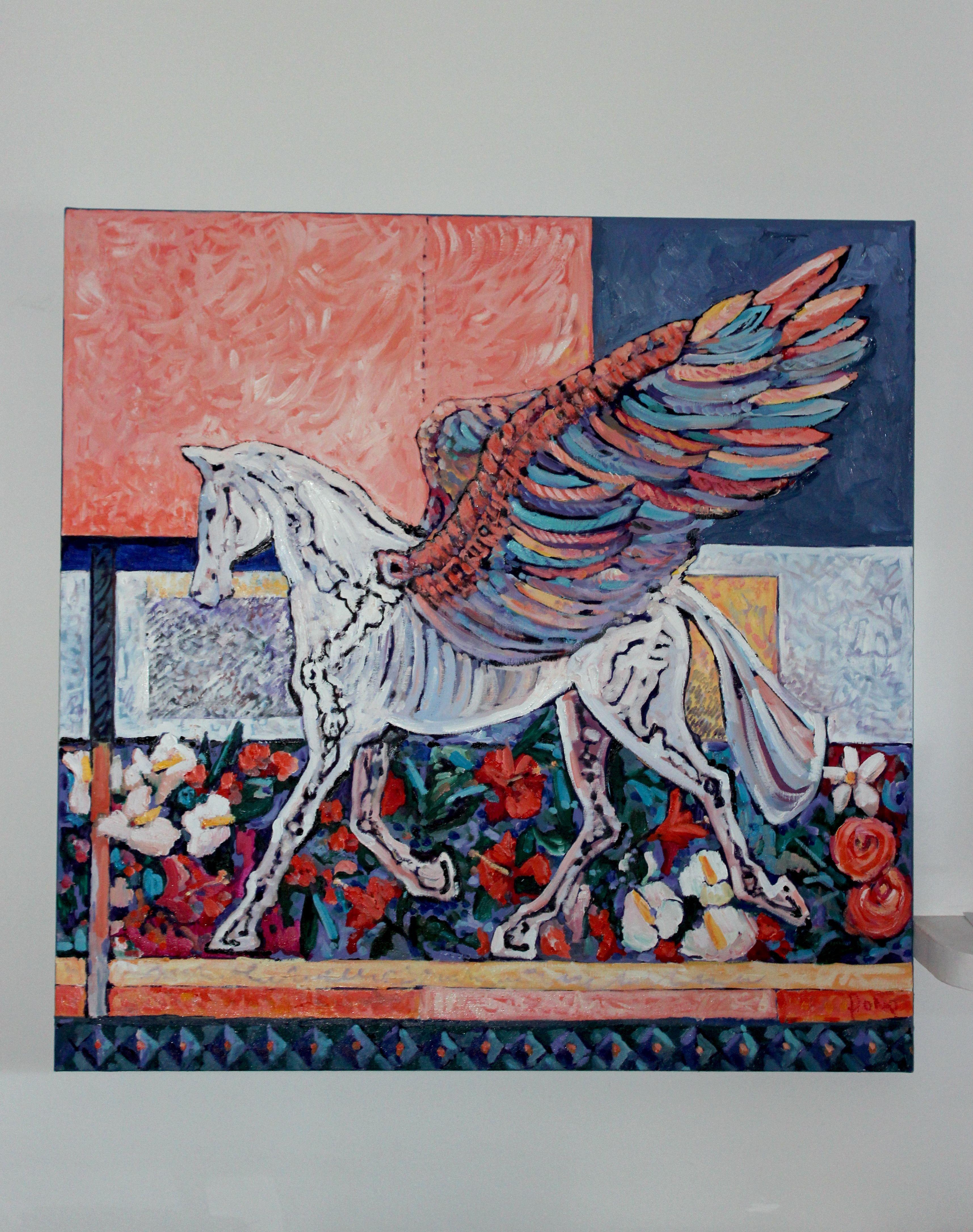 Die Flügel werden Sie nach Hause oder Pegasus IV. bringen, Gemälde, Öl auf Leinwand (Zeitgenössisch), Painting, von Elena Done