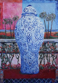 Vase with resources in Heaven Beach, Painting, Oil on Canvas
