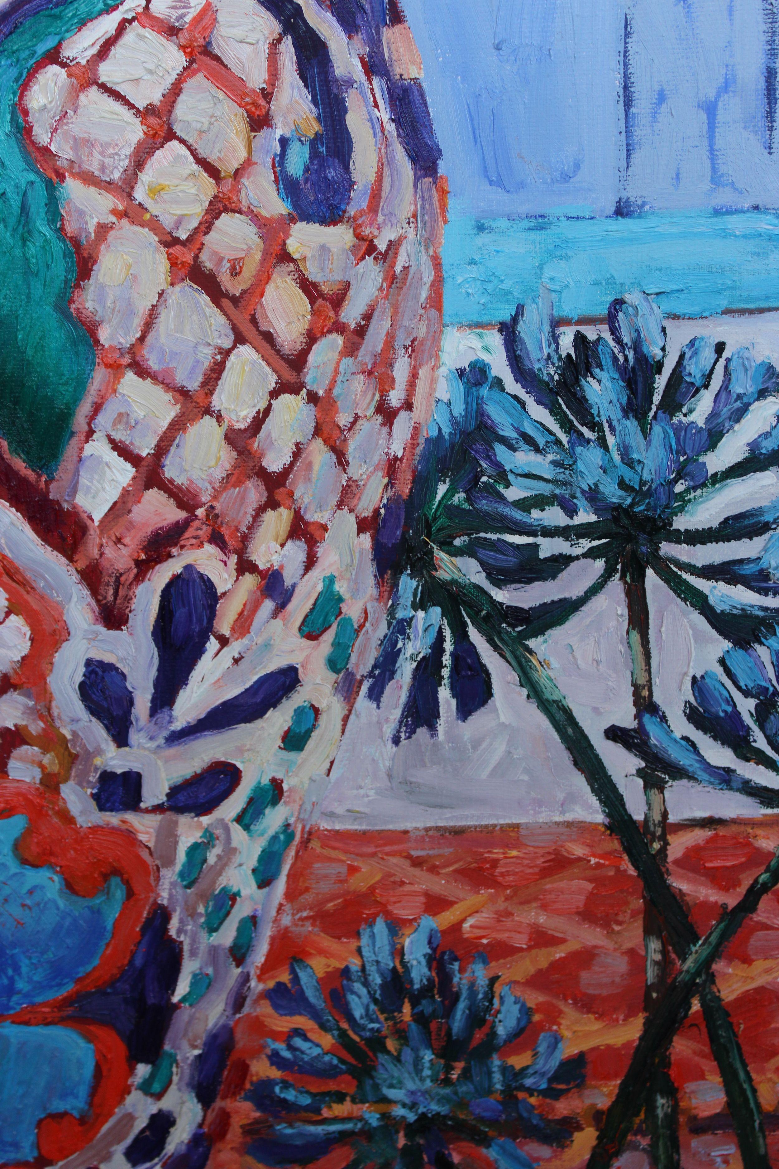 Vaso con risorse a Park Beach, Pittura, Olio su tela - Painting Contemporaneo di Elena Done