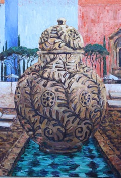 Vase with resources in Puglia, Painting, Oil on Canvas