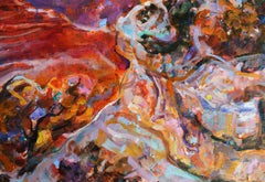 Grand Canyon Sunset - Landscape Oil Painting Red Blue Yellow White Orange