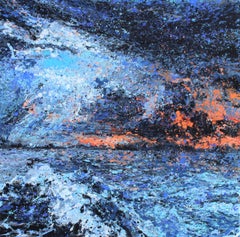 Love Pollock, Love Aivazovsky  - Landscape Oil Painting Blue White Purple Orange