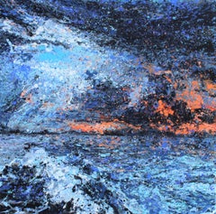 Love Pollock, Love Aivazovsky - Landscape Oil Painting Blue White Purple Orange