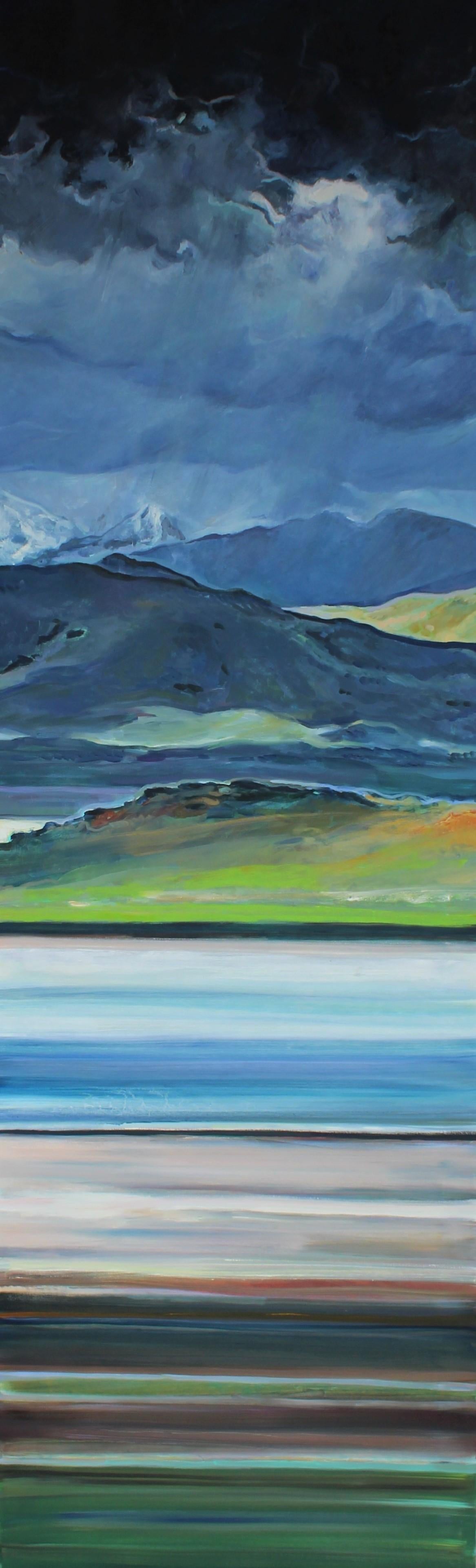 Purgatorio Paradiso Inferno - Trittico Pittura Giallo Arancione Blu Bianco Verde in vendita 3