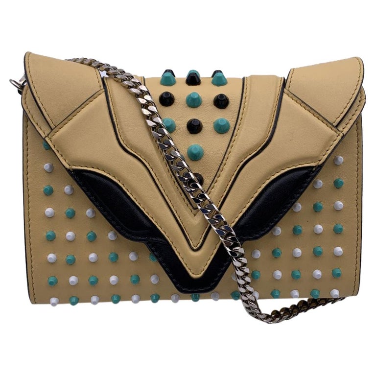 Elena Ghisellini Beige Leather Studded Felina Shoulder Bag For Sale at  1stDibs | elena ghisellini felina