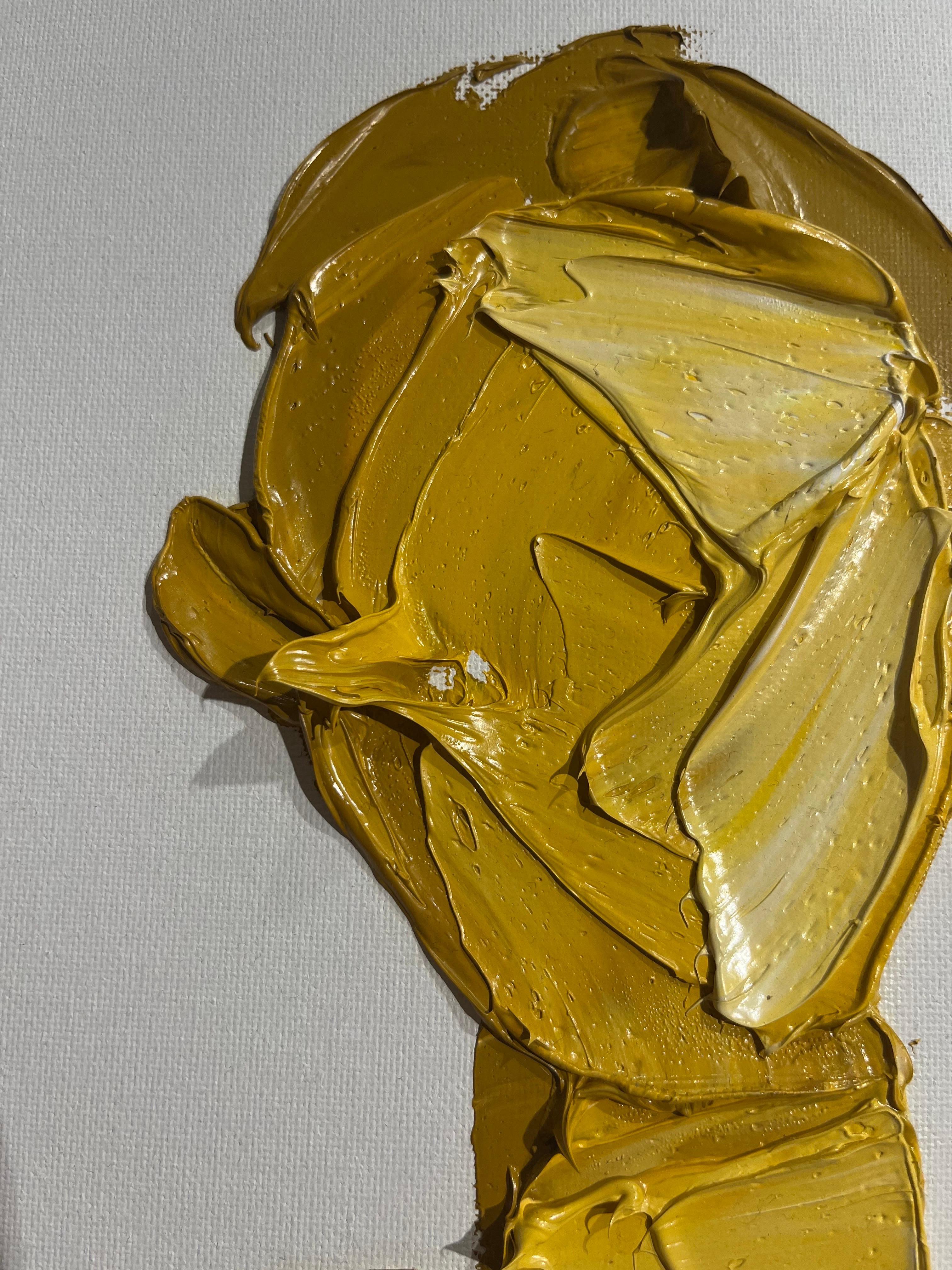 Elena Gual giallo unica tecnica a spatola Gem in vendita 1