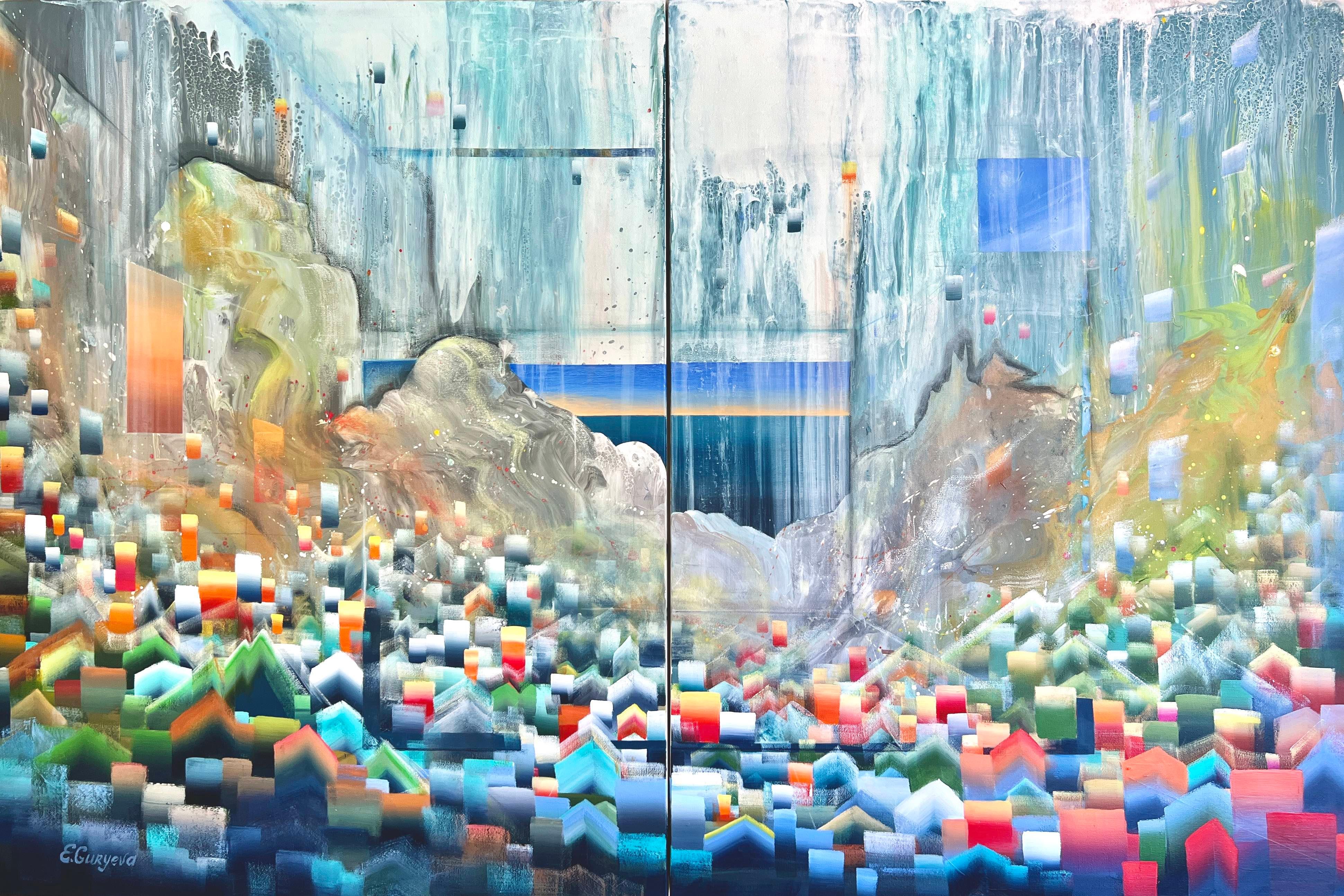 Elena Guryeva Art Landscape Painting - Waterfalls